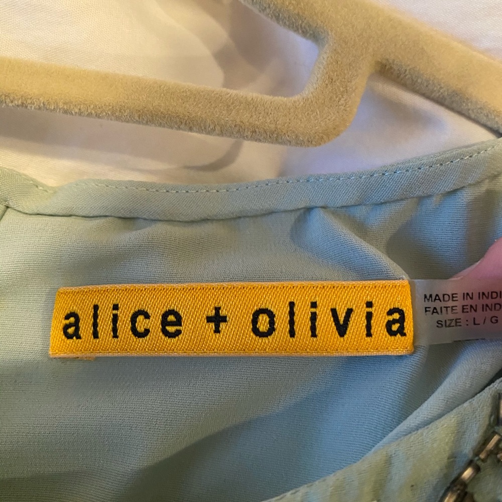 Alice and Olivia Mint Sequin Dress